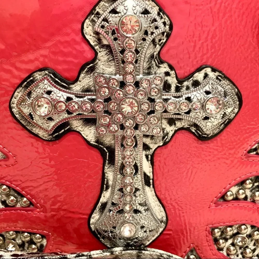 Pink Purse‎ With Silver Embellished Cross
